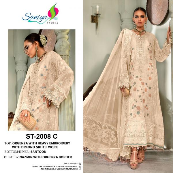 Saniya St 2008 Embroidered organza Designer Pakistani Suit Collection